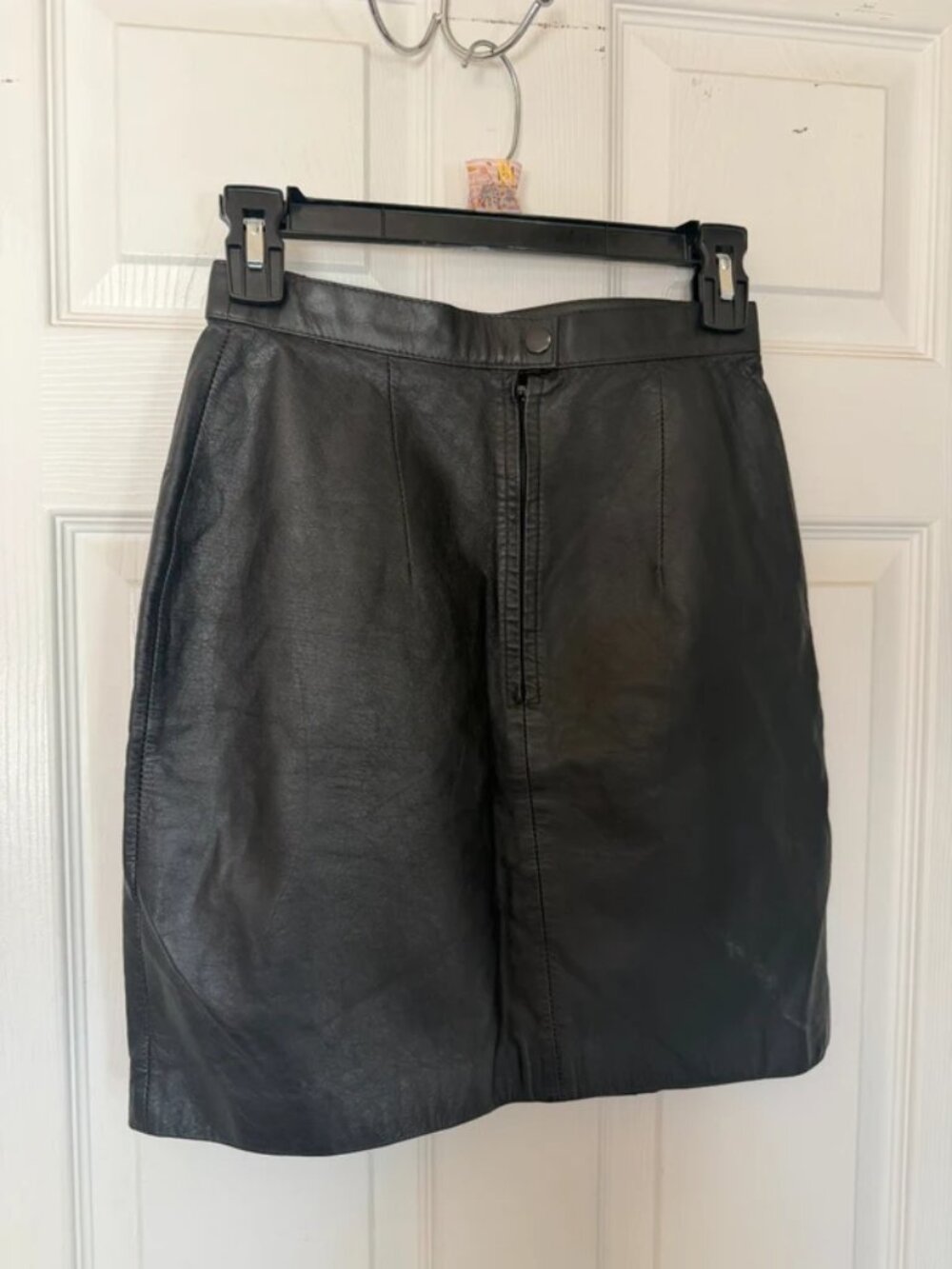 vintage wilsons leather black genuine leather mini skirt size 7/8